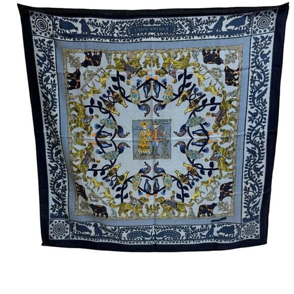 HERMES Authentic Blue Scarf - Picture 2 of 16